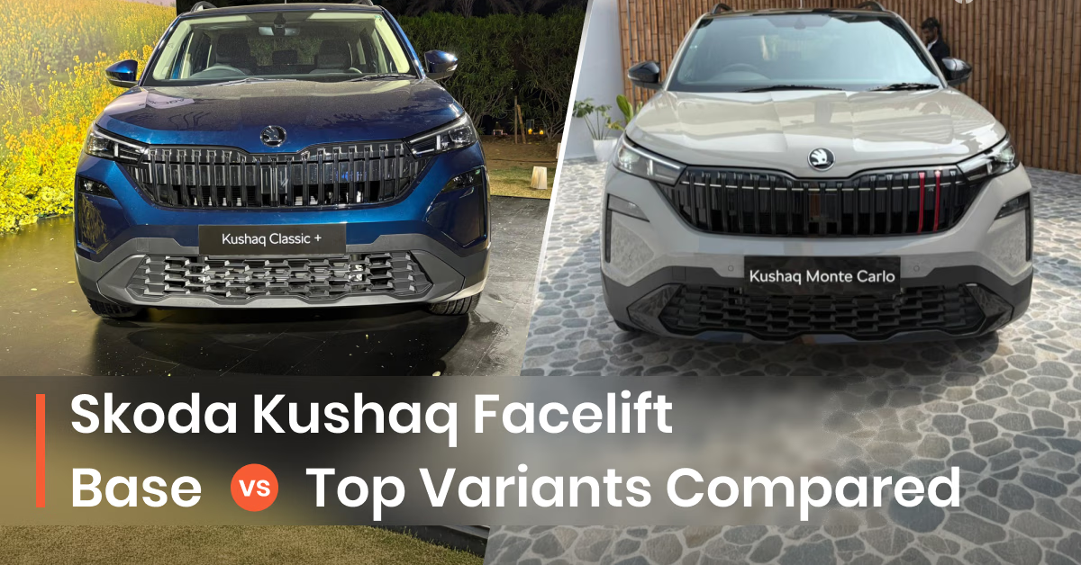 Skoda Kushaq Facelift 2026 Base vs Monte Carlo
